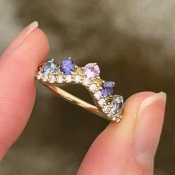 Anpé Atelier Josephine Ring Med Pastel Safirer