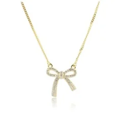 Aqua Dulce Elegant Bow Halskæde Forgyldt
