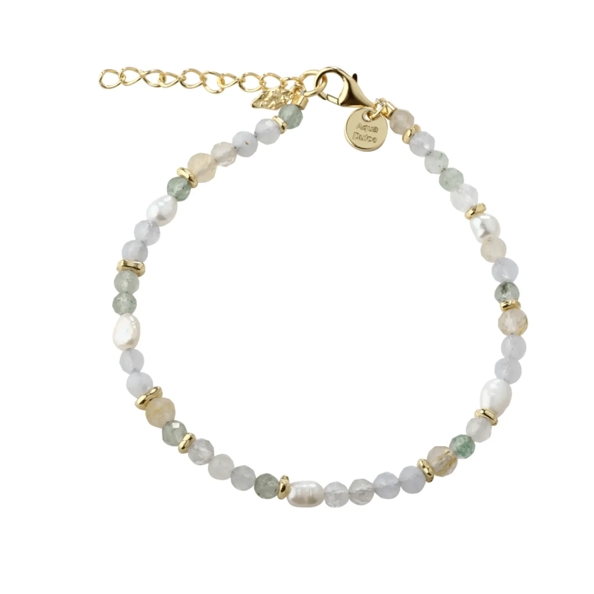 Aqua Dulce Fresa Perle Armbånd i Forgyldt Sølv