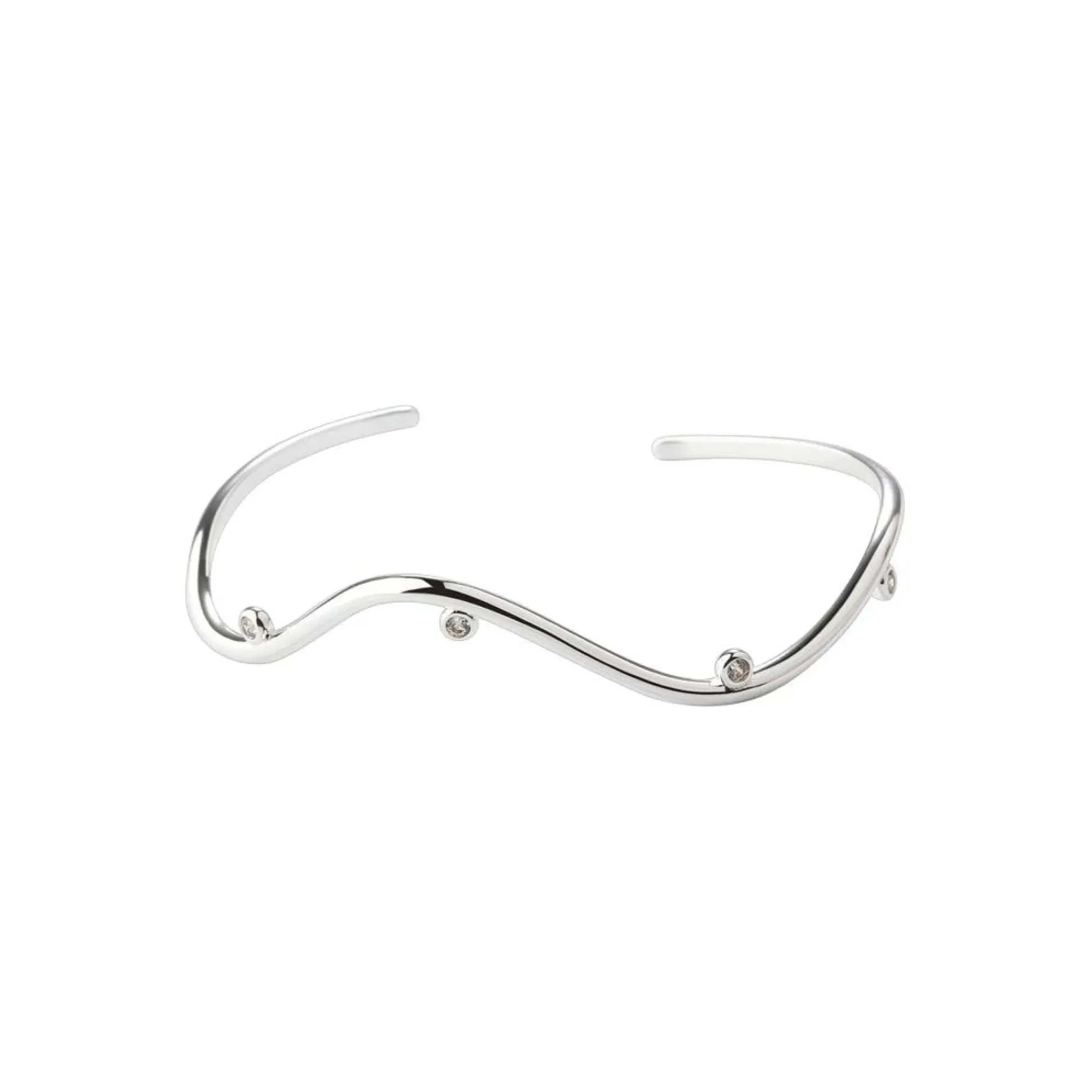 Aqua Dulce Wavy Armring i Sølv