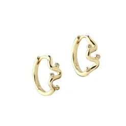 Aqua Dulce Wavy Hoop Øreringe i Forgyldt Sølv