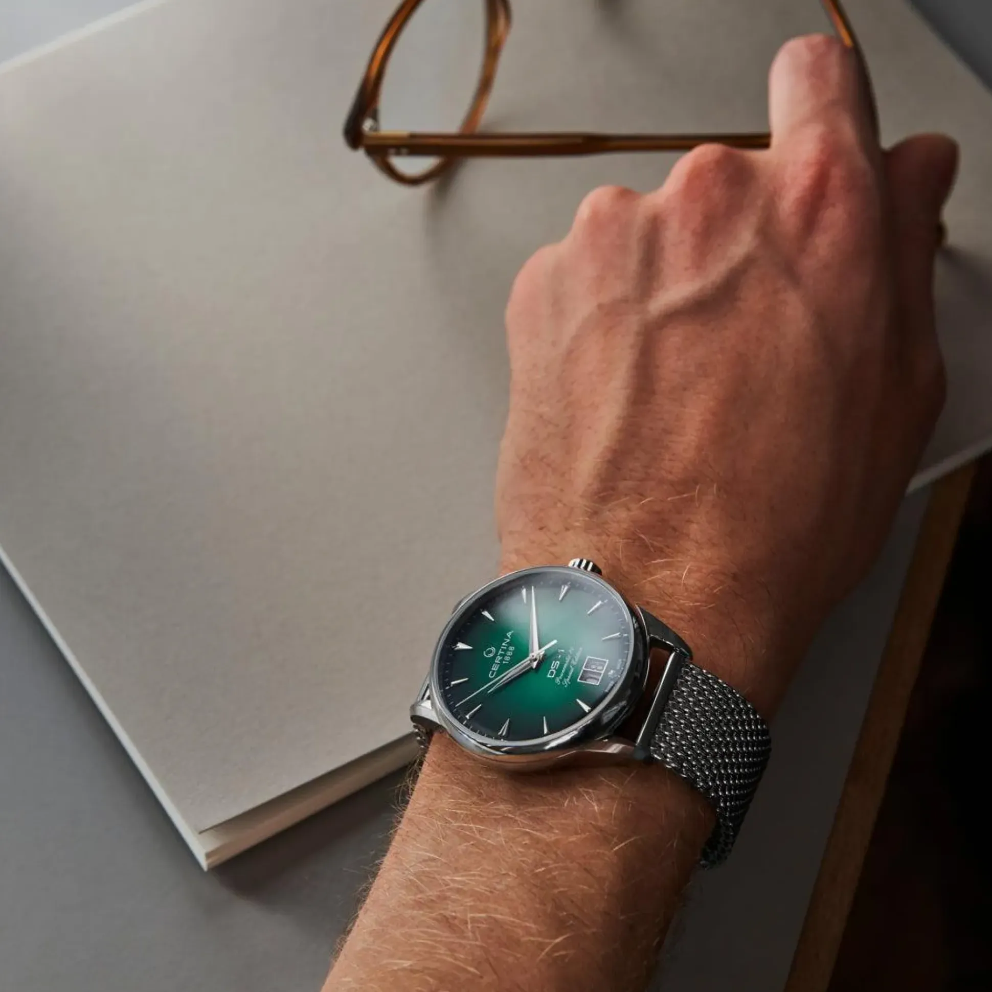 Certina DS-1 Big Date - Grøn Urskive