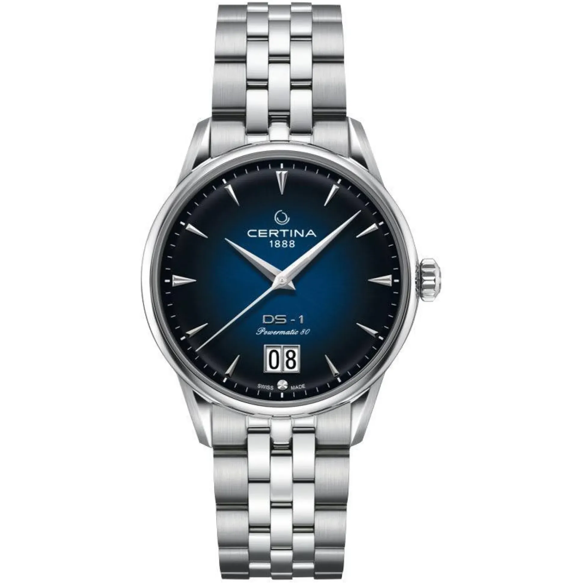Certina DS-1 Big Date Powermatic 80 Herreur - Blå Urskive