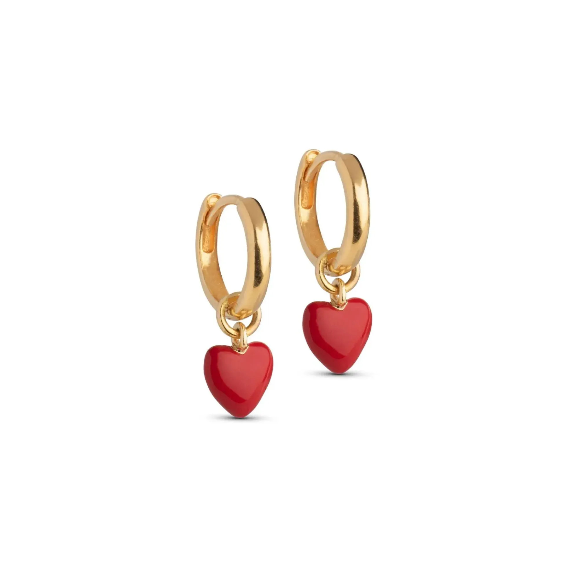 Enamel Amore Hoops Red Heart - E376G-Red