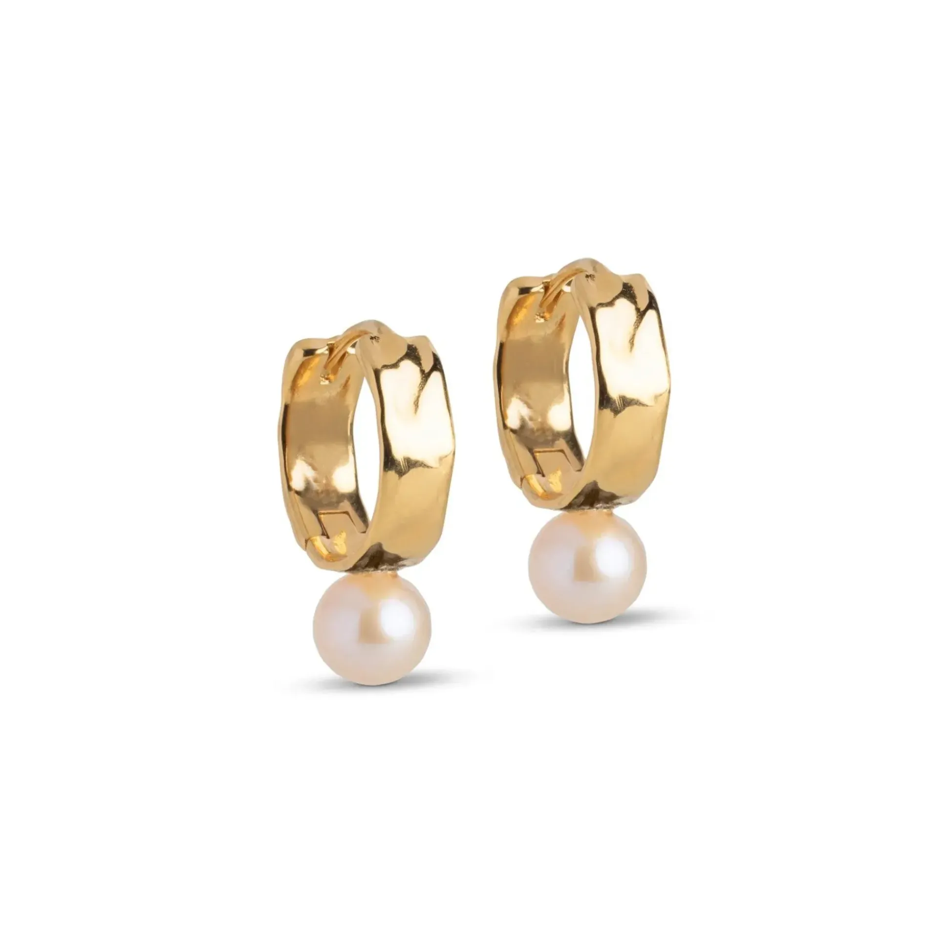 Enamel Avaya Pearl Hoops - E390G