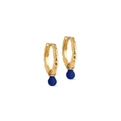Enamel Belle Hoops Navy Blue - E245GM