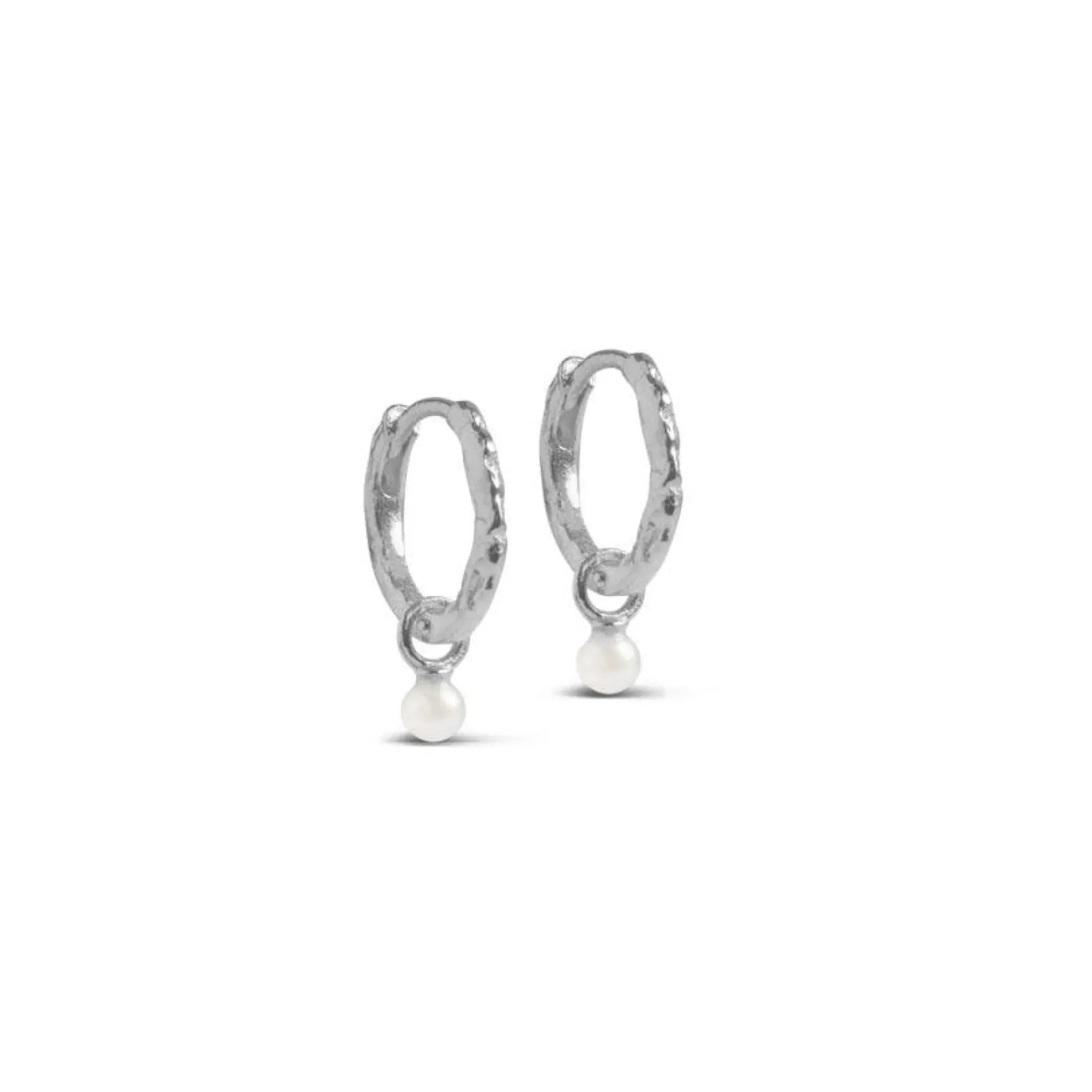 Enamel Belle Hoops Pearl - E271SM-Pearl
