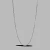 Enamel Curb Chain Necklace Sølv - N115S