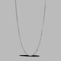 Enamel Curb Chain Necklace Sølv - N115S