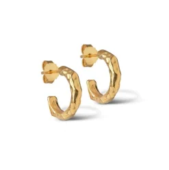 Enamel Hali Forgyldt Hoops - E221GM