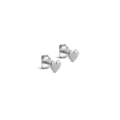 Enamel Heart Studs Sølv - Hjerte Ørestikker - E373SM