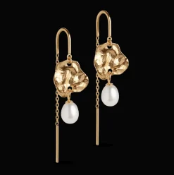 Enamel Kai Pearl Øreringe sølvforgyldt - E326GM