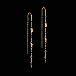 Enamel Kia Earrings - Forgyldte Kædeøreringe - E369GM