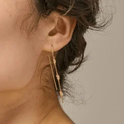 Enamel Kia Earrings - Forgyldte Kædeøreringe - E369GM
