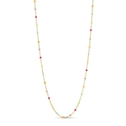 Enamel Lola Forgyldt Halskæde - N55G Rainbow