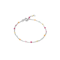 Enamel Lola Sølv Armbånd - B66S Rainbow