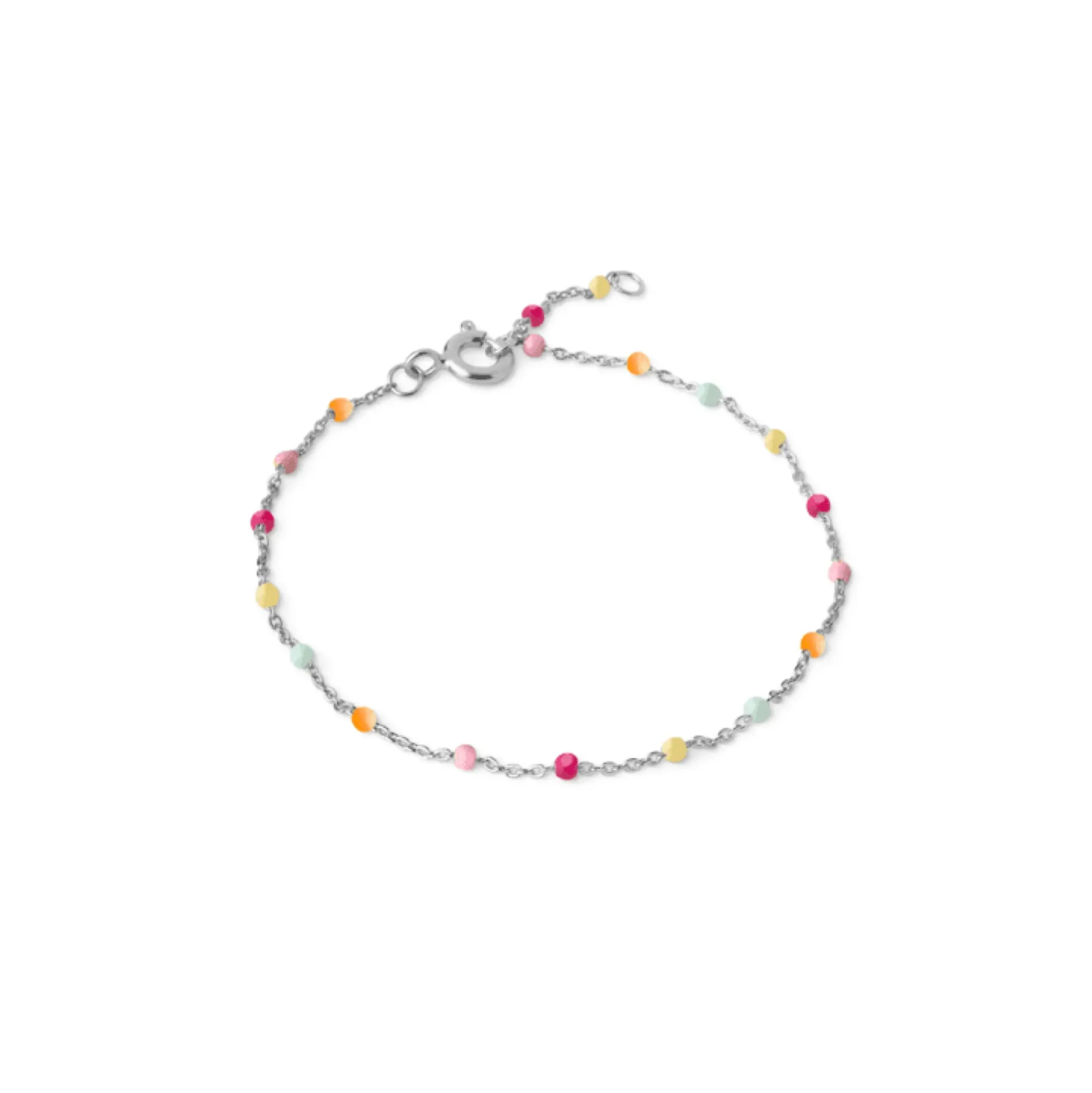 Enamel Lola Sølv Armbånd - B66S Rainbow