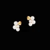Enamel Mae Pearls ørestikker sølvforgyldt - E354G