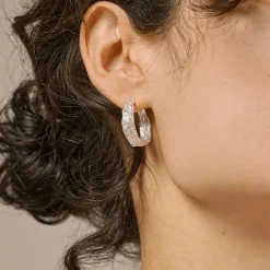 Enamel Nela Sølv Hoops 20 mm - E370SM