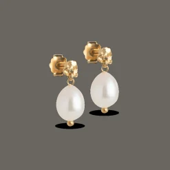Enamel Poe Pearl Studs - E384GM-Pearl