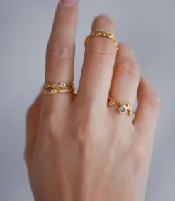 Enamel Rose Forgyldt Ring - R51GM