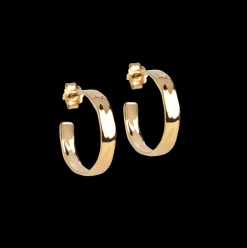 Enamel Sandra Narrow Forgyldte Hoops 18 mm - E392G
