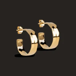 Enamel Sandra Wide Forgyldte Hoops 20 mm - E393G