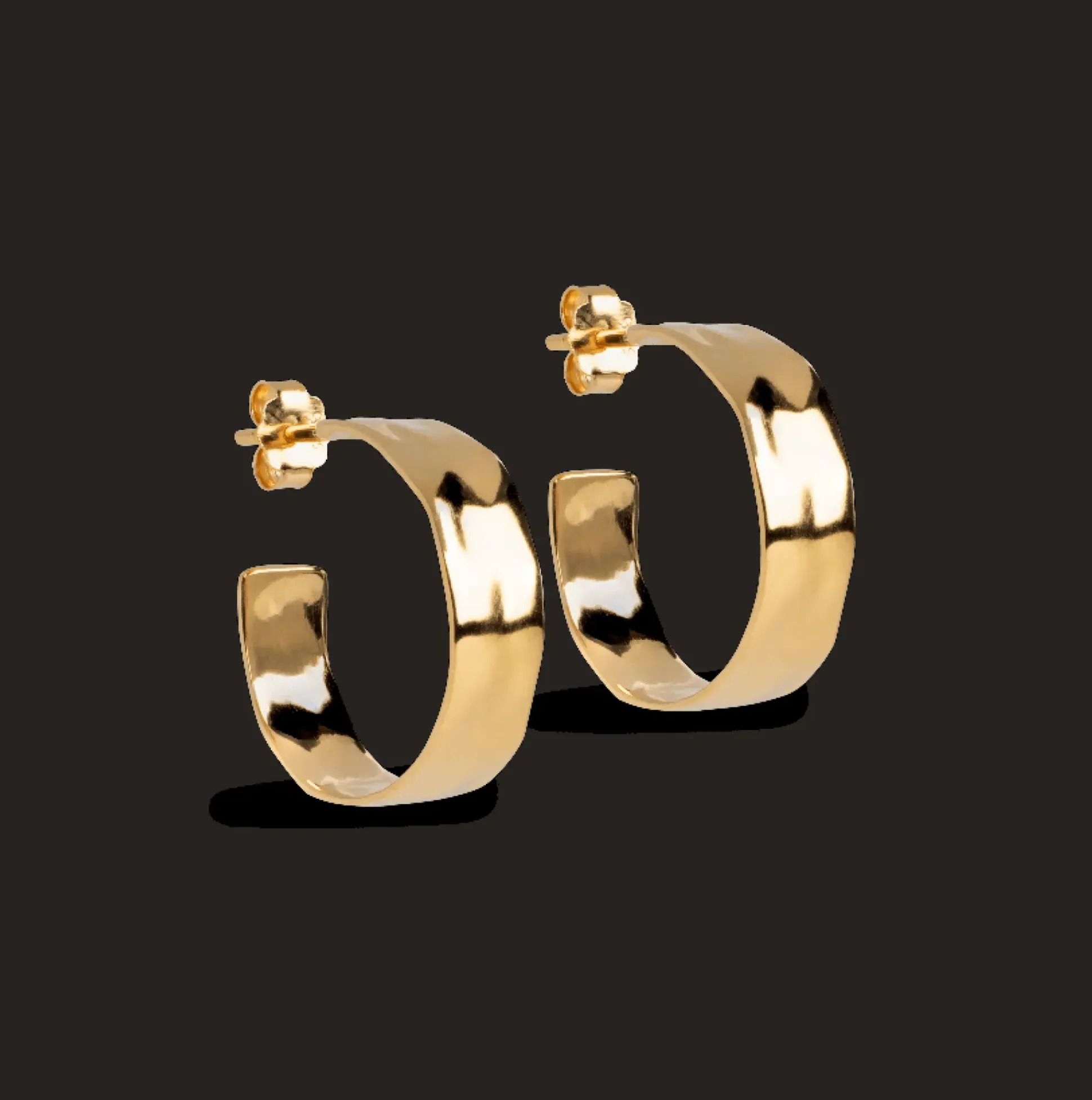 Enamel Sandra Wide Forgyldte Hoops 20 mm - E393G