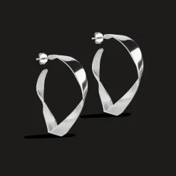 Enamel Scarlet Small Hoops I Sølv - E364SM
