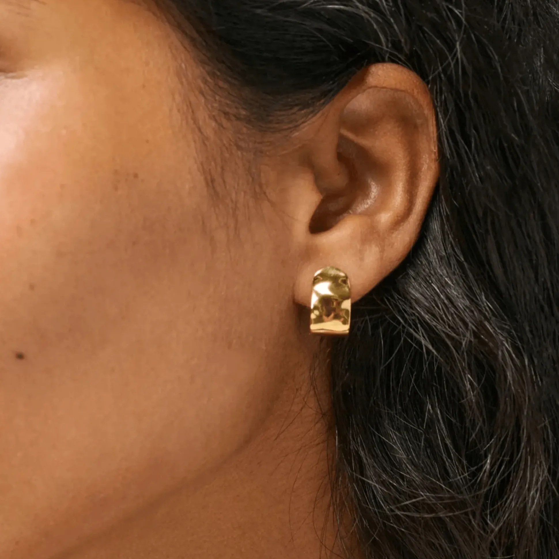 Enamel Ziva Hoops Forgyldt - E388G