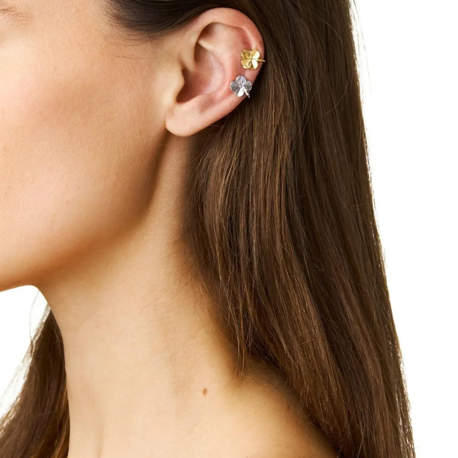 Flora Danica Firkløver Forgyldt Earcuff