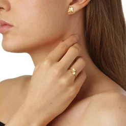 Flora Danica Firkløver Ring 18kt Guld m. Diamant