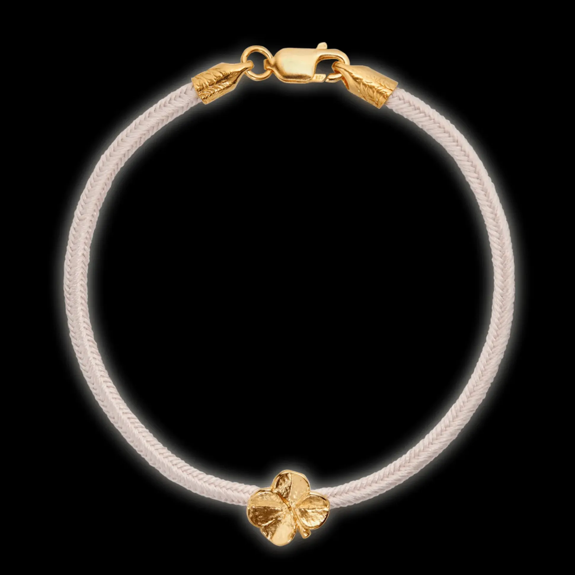 Flora Danica Firkløver Silke Armbånd Rosa - Forgyldt
