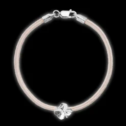 Flora Danica Firkløver Silke Armbånd Rosa - Sølv