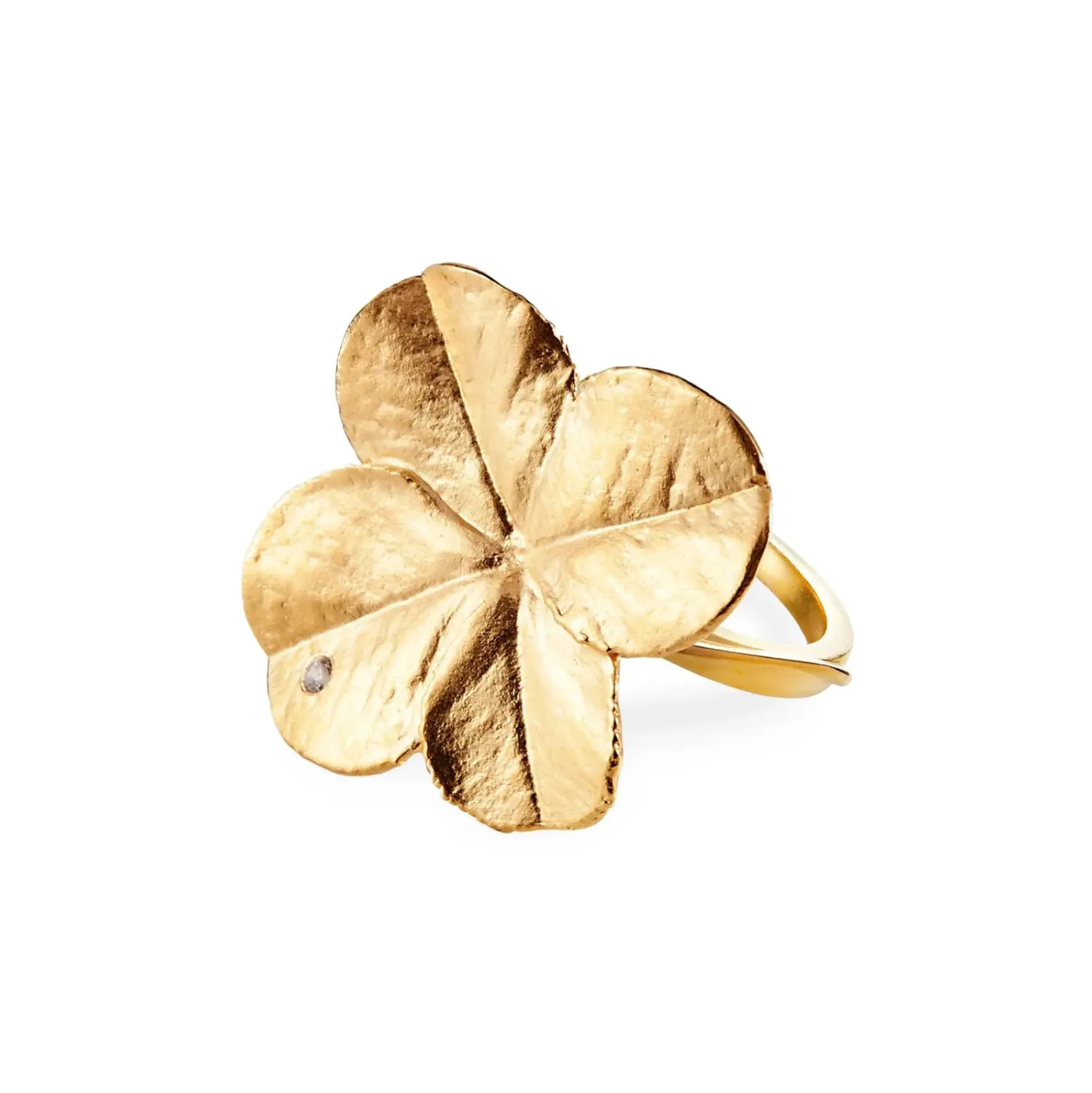 Flora Danica Firkløver Statement Ring - Sølv Forgyldt