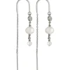 Jeberg Cordelia Pearl Chain Sølv Øreringe