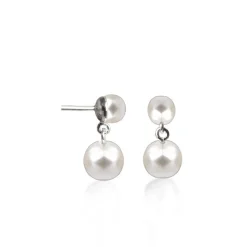 Jeberg Jewellery Double Pearl Øreringe sølv -51852