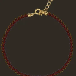 Jeberg Jewellery Rouge Noir Garnet Armbånd I Forgyldt Sølv