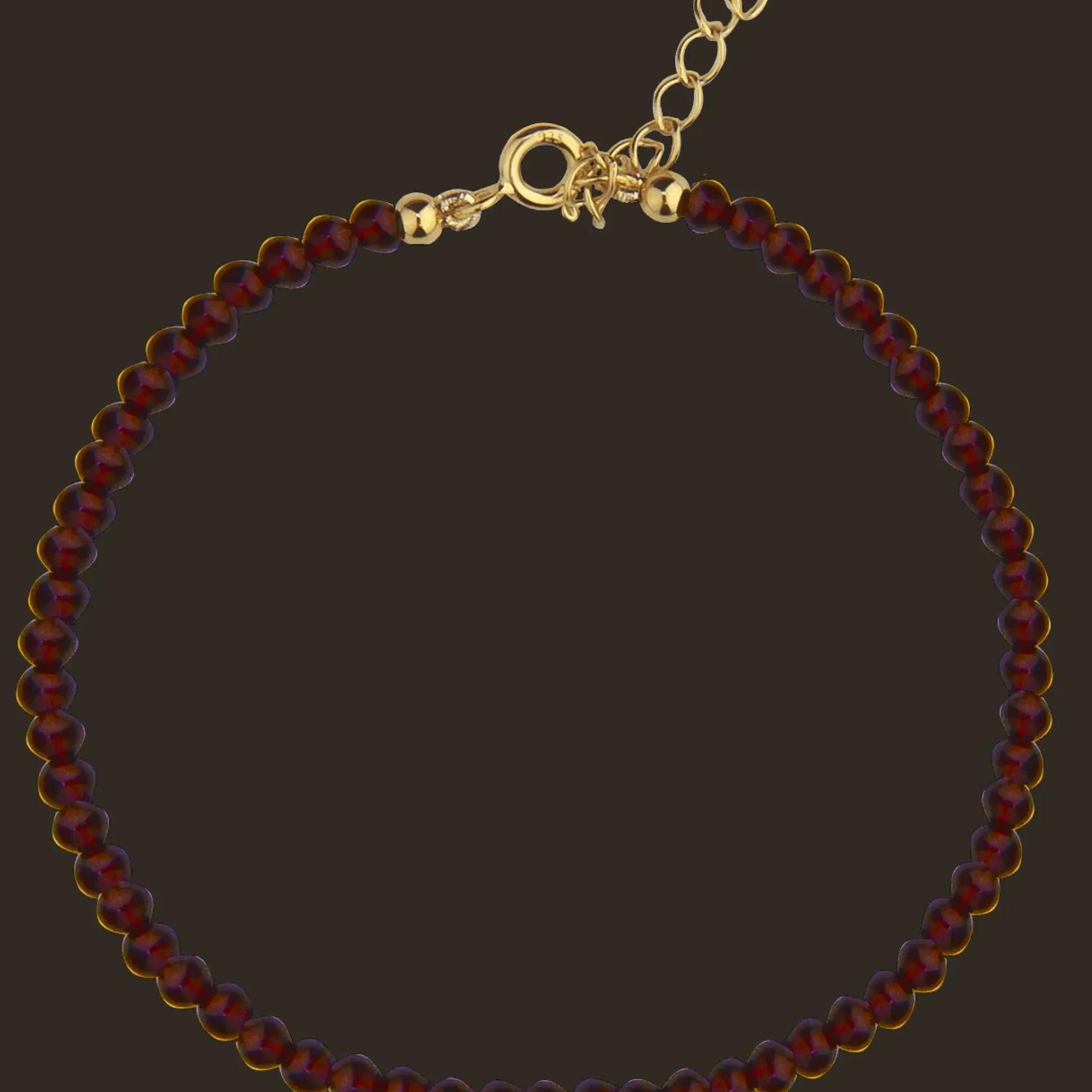 Jeberg Jewellery Rouge Noir Garnet Armbånd I Forgyldt Sølv
