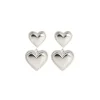 Jeberg Jewellery Rouge Noir Plain Heart Øreringe Sølv