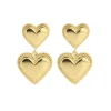 Jeberg Jewellry Rouge Noir Plain Heart Forgyldt Øreringe