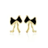 Jeberg Petite Bow Black Stud - Sløjfe Ørestikker
