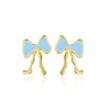 Jeberg Petite Bow Blue Stud - Sløjfe Ørestikker