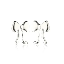 Jeberg Petite Bow Plain Stud I Sølv - Sløjfe Ørestikker