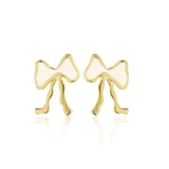 Jeberg Petite Bow White Stud - Sløjfe Ørestikker