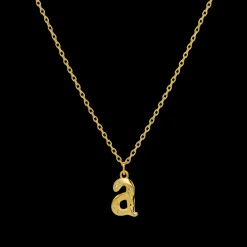 Maanesten Alphabet Letter Halskæde Forgyldt - Bogstavs Vedhæng A-Z