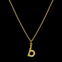 Maanesten Alphabet Letter Halskæde Forgyldt - Bogstavs Vedhæng A-Z