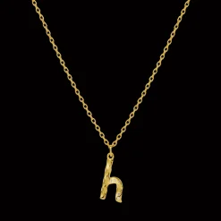 Maanesten Alphabet Letter Halskæde Forgyldt - Bogstavs Vedhæng A-Z