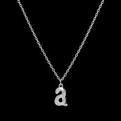 Maanesten Alphabet Letter Halskæde Sølv -  Bogstavs Vedhæng A-Z