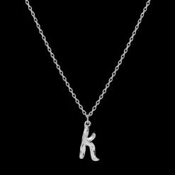 Maanesten Alphabet Letter Halskæde Sølv -  Bogstavs Vedhæng A-Z